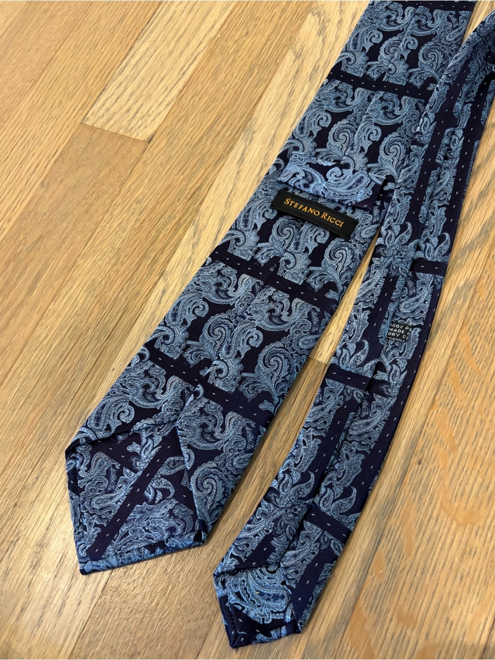 Stefano Ricci Purple Paisley Italian Silk Neck Tie 3.5" Wide 64" Long